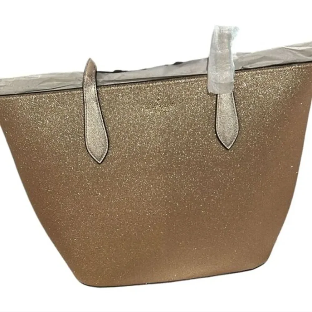 Kate‎ Spade NWT Glimmer Tote Bag Golden Glitter Shimmer